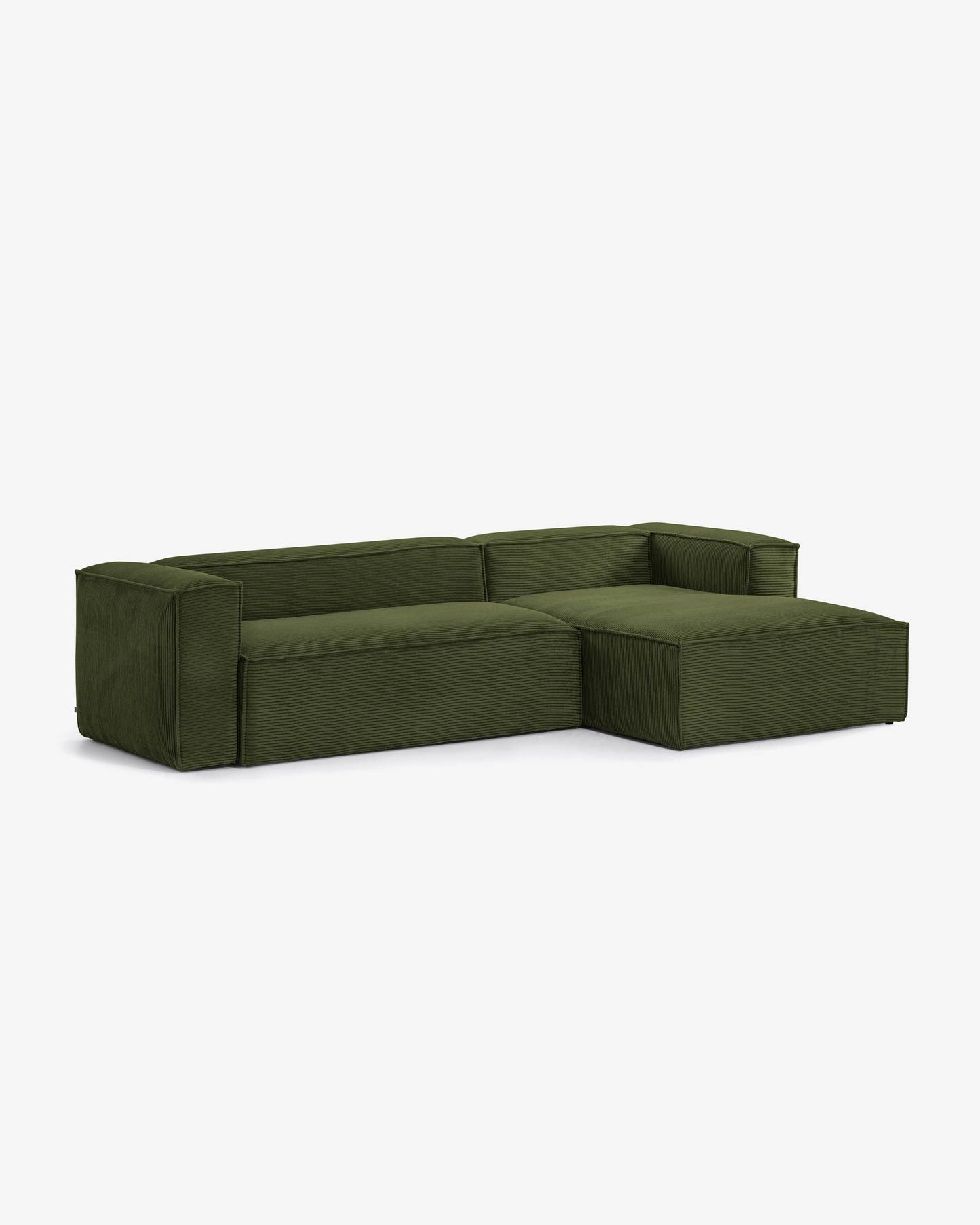 
                  
                    KORDSCHI - 3-Sitzer Sofa mit grünem Kord und Chaiselongue
                  
                