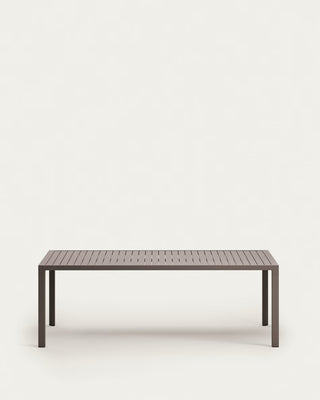 LOUIS - Gartentisch aus Aluminium mit braunem Finish 220 x 100 cm