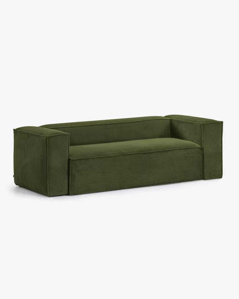 KORDSCHI - 3-Sitzer Sofa mit grünem Kord