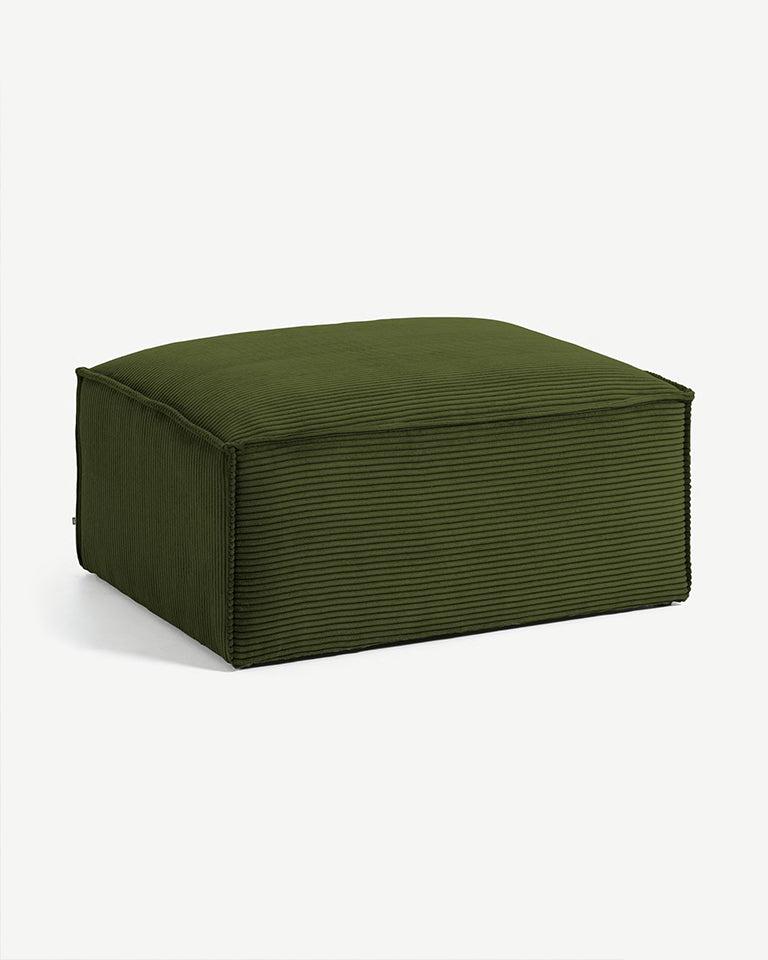KORDSCHI - Pouf aus grünem Kord 90 x 70cm