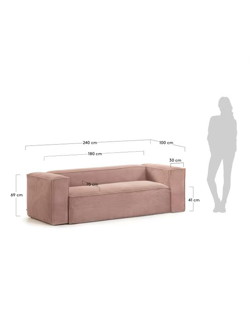 
                  
                    KORDSCHI - 3-Sitzer Sofa mit altrosa Kord
                  
                