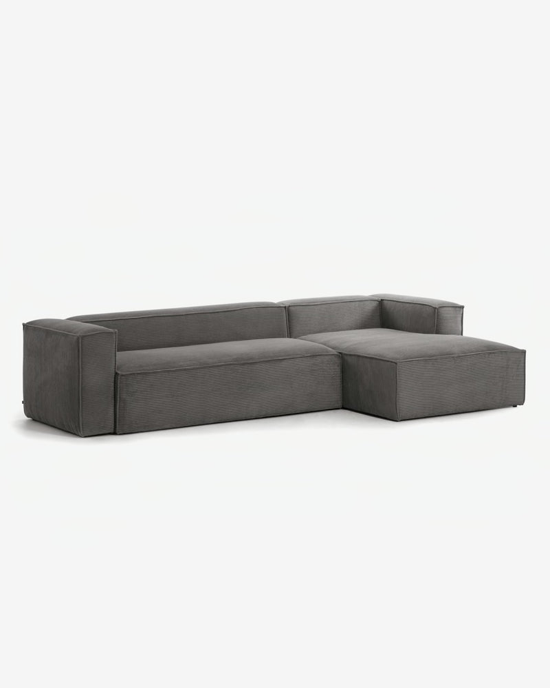 
                  
                    KORDSCHI - 4-Sitzer Sofa mit grauem Kord und Chaiselongue
                  
                