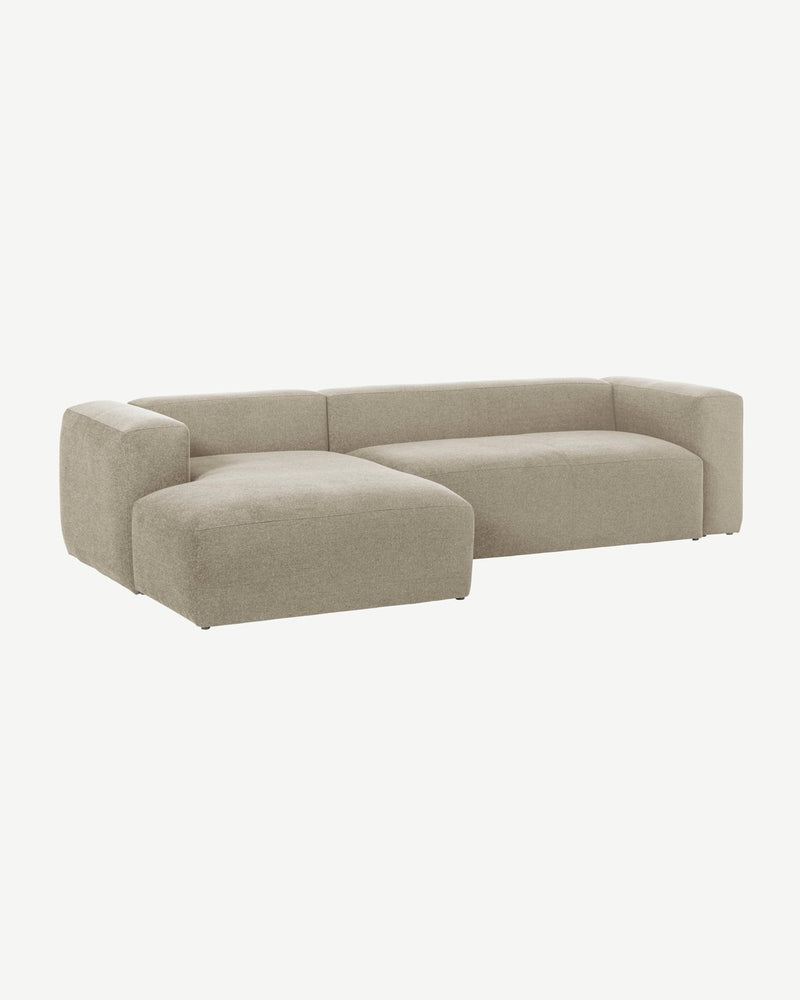 
                  
                    CHENILLE - 3-Sitzer Sofa mit Chaiselongue Beige
                  
                