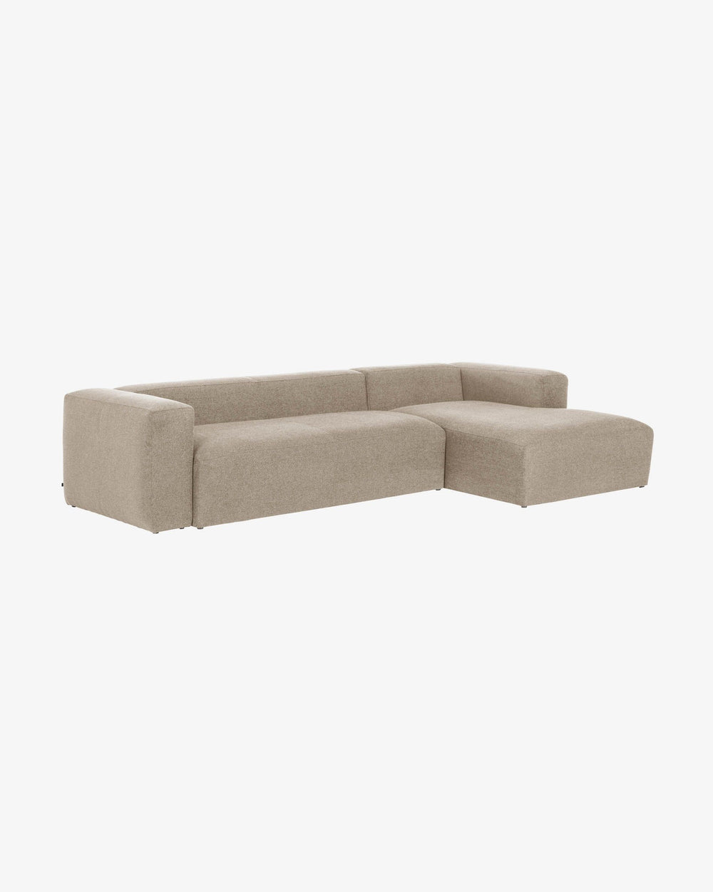 CHENILLE - 4-Sitzer Sofa mit Chaiselongue Beige
