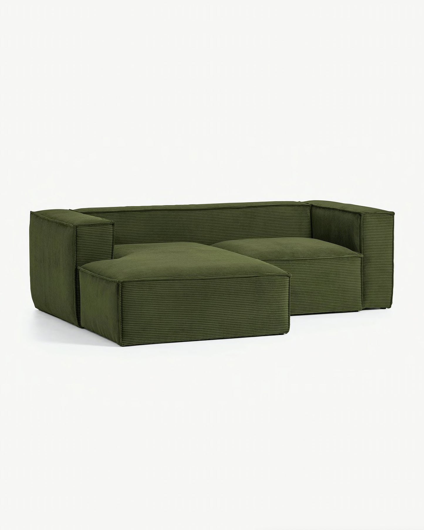 
                  
                    KORDSCHI - 2-Sitzer Sofa mit grünem Kord und Chaiselongue
                  
                